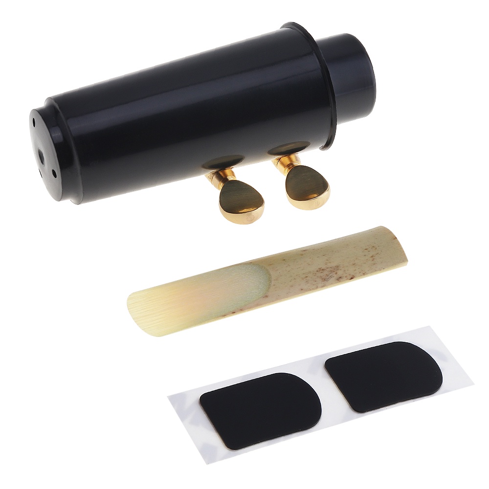 2pcs Mouthpiece Soprano Saxophone Dengan Cap + Klip + Reed + Bantalan Gigi