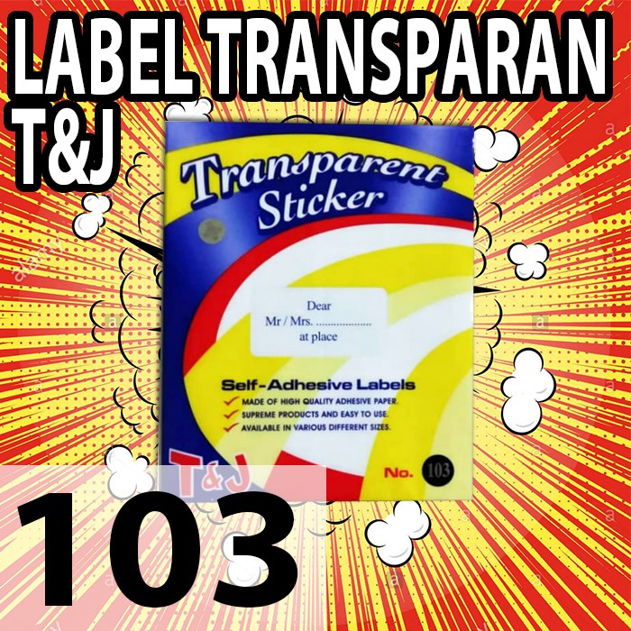 

Label Undangan 103 Transparan Stiker Tom Jerry Transparant bening T&J Tom&Jerry Sticker Lebel Nama