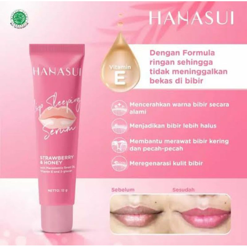 BISA COD - HANASUI LIP SLEEPING SERUM - PELEMBAB BIBI RINGAN