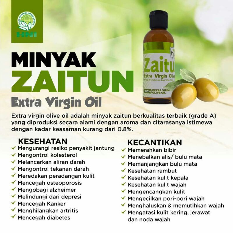 Minyak Zaitun Extra Virgin Olive Oil Murni Kualitas Grade A Terbaik Ori Hni Hpai 60ml Shopee Indonesia