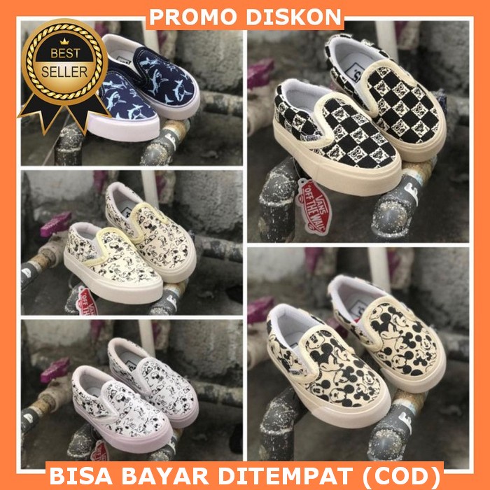 Sepatu Anak Import Kids Shoes Sneakers Olahraga Sekolah Cewek Cowok 2  Sepatu Anak Slip On Motif M
