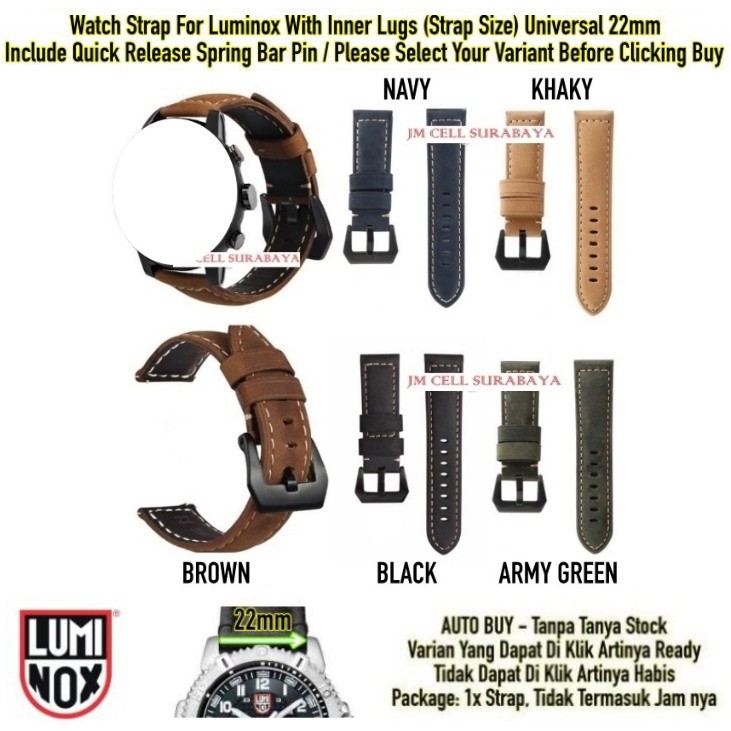 Tali Jam 22mm Watch Strap Luminox - Crazy Horse Leather Black Buckle