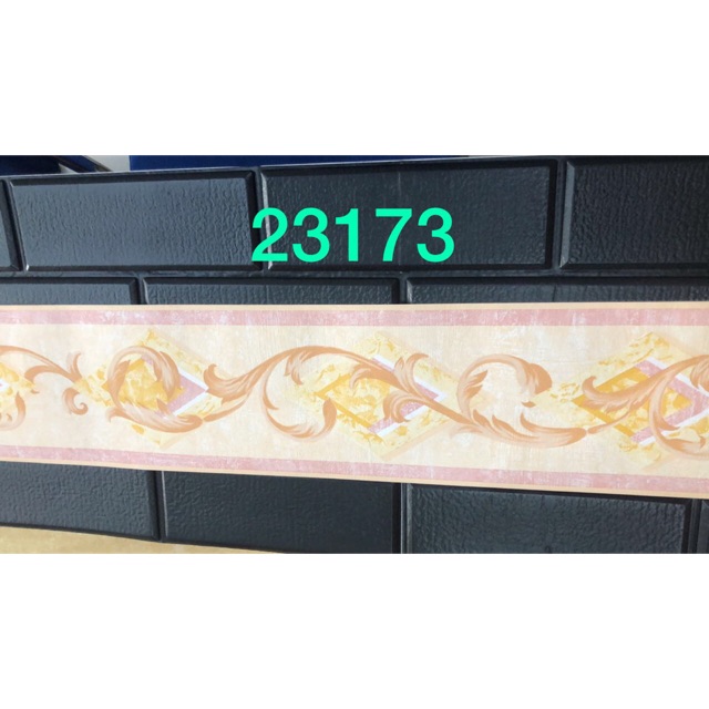 Wallpaper Dinding Border List Klasik Kuning Mewah