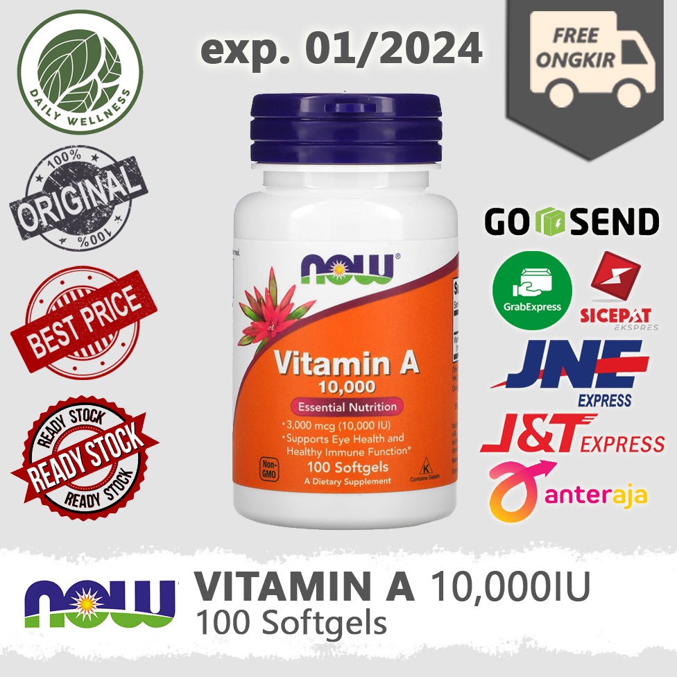 NOW Vitamin A 10,000 IU - 100 Softgels