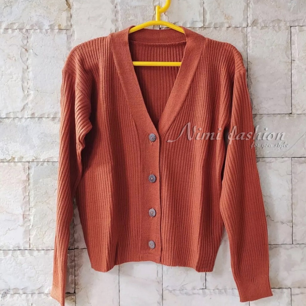 Nimi Cardy Crop Button | Cardigan Rajut Atasan Wanita | Knit Wear | Cardy Selebgram Cardigan Wanita