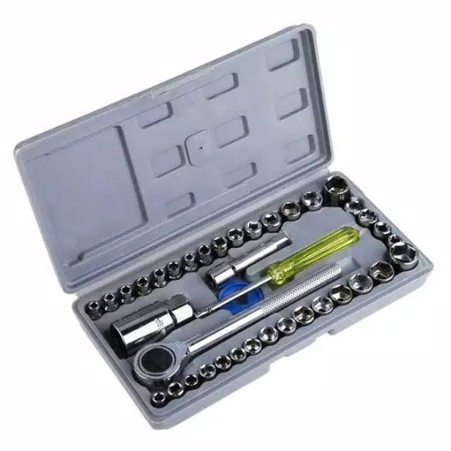 Kunci sok 40in1 kombinasi murah berkualitas Kunci Pas 40 Pcs/ Kunci shock Wrench Set 1/4 Bolting/ Kunci Sok BISA COD kunci shock