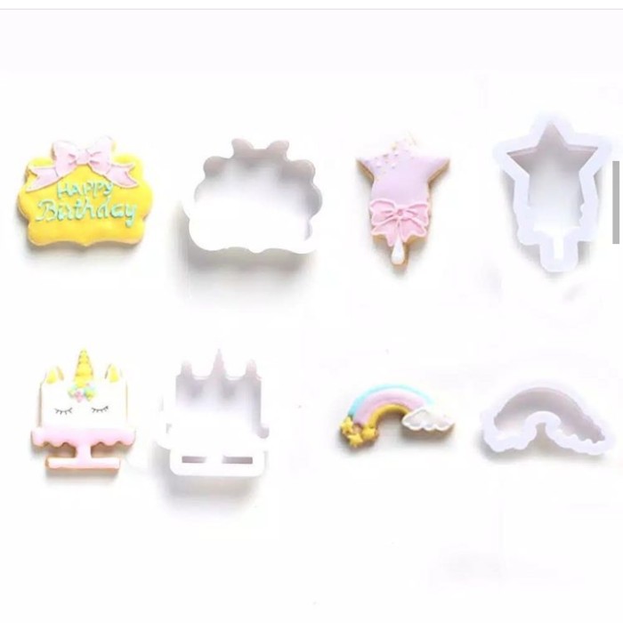 

Produk Terbaik - 8Pcs Set Cookies Cutter, Unicorn Series Type 2
