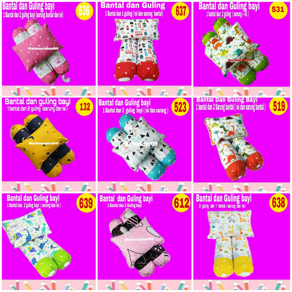 Bantal Guling Bayi + sarung bantal / Baby Pillow Set / Bantal Bayi