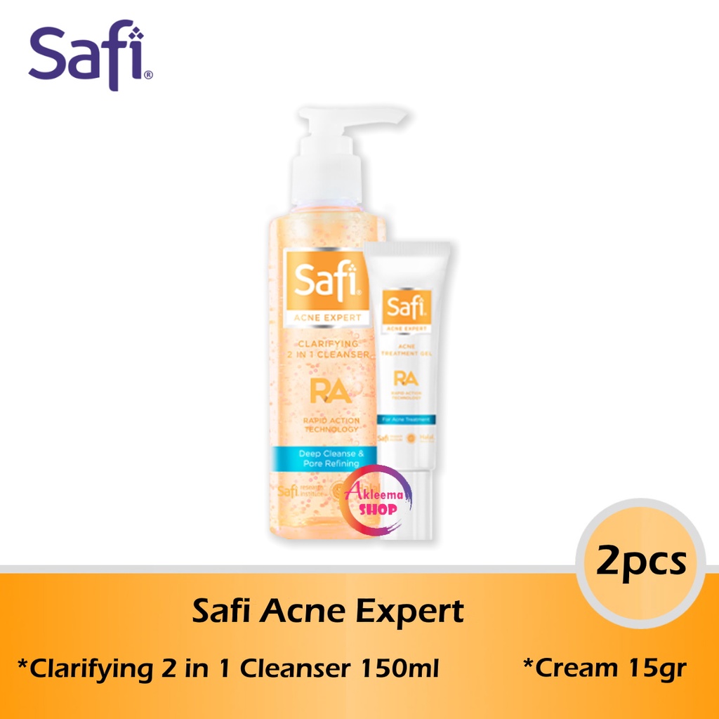 Paket Safi Acne Expert (Sport Gel 15gr &amp; 2IN1 Cleanser &amp; Toner 150ml) 2 pcs