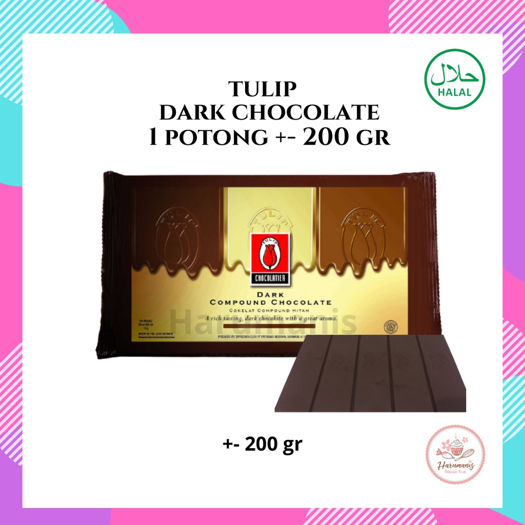 

Tulip Dark Milk Chocolate Potong +- 200 gr
