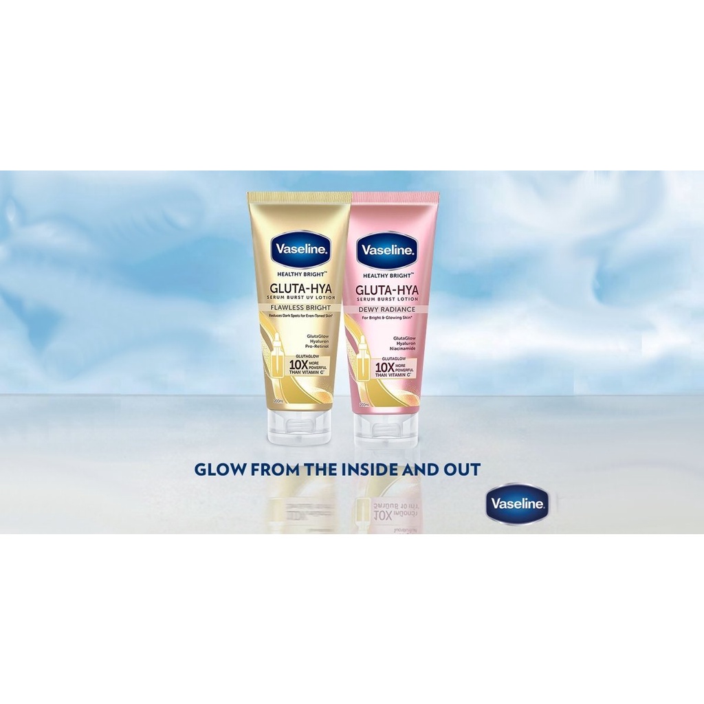 Vaseline Gluta-Hya Healthy Bright Serum Burst Lotion - Flawless Bright / Dewy Radiance 330ml/200ml