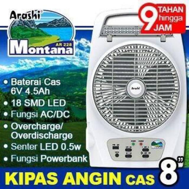 Kipas Angin Cas Arashi 8 inch Montana