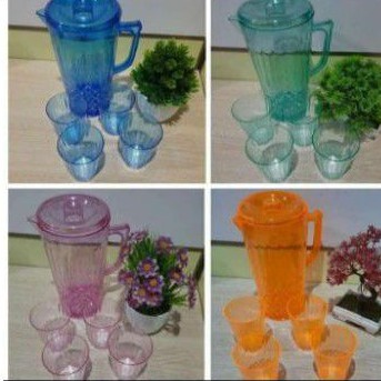 TEKO SET GELAS KRISTAL