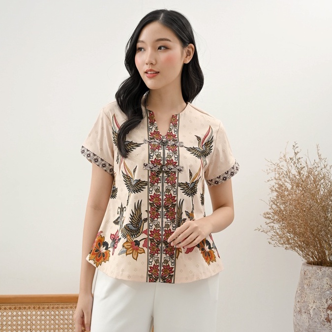 Atasan Batik 208 UTI /Blouse Batik Wanita Modern/ Batik Wanita Jumbo