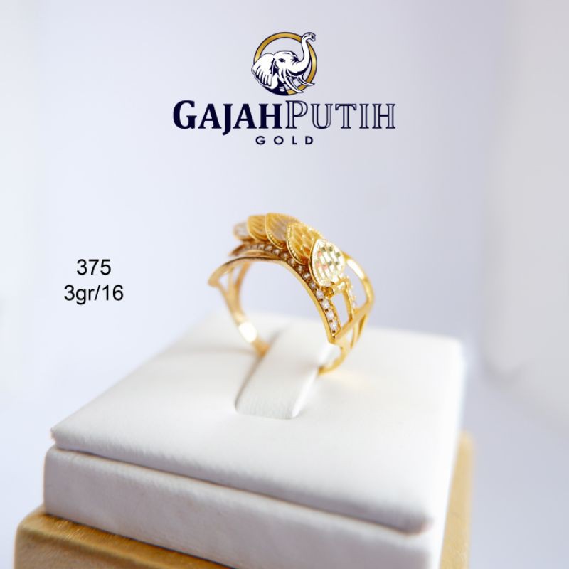 3gr Cincin Model Permata Emas Asli Kadar 375 kodeN13016