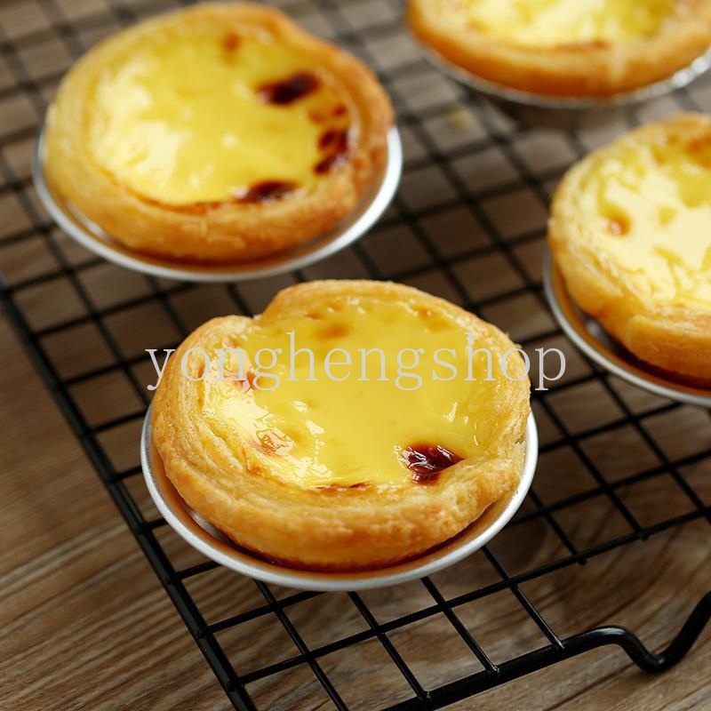 10pcs / set Cetakan Egg Tart / Cupcake / Kue Kering Mini Bahan Aluminum DIY