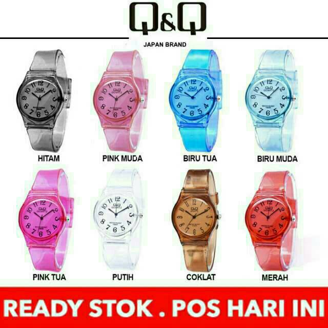 Ready Jam Tangan Wanita Q&amp;Q Jelly Murah Transparan Rubber