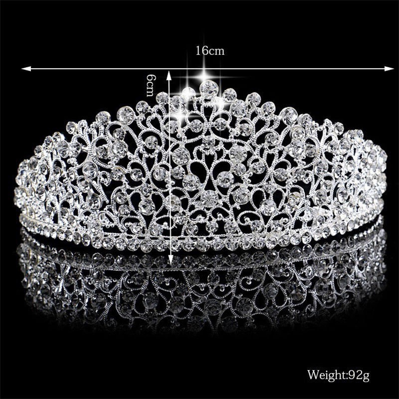 Sparkling Big Wedding Diamante Pageant Tiaras Hairband Crystal Crowns For Brides