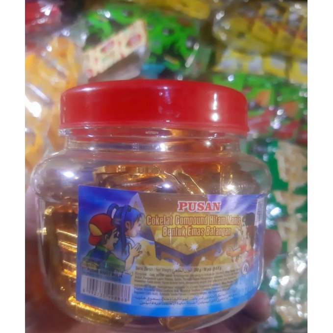 PUSAN COKELAT EMAS BATANG 1 TOPLES ISI 50