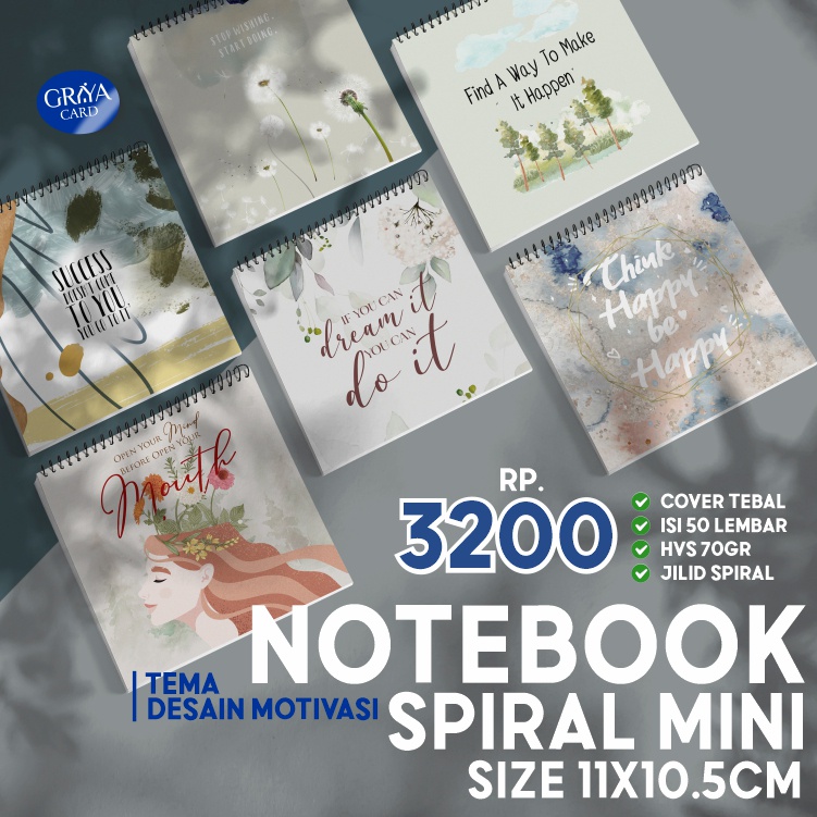 

NOTEBOOK SPIRAL MINI | NOTEBOOK CATATAN TEMA MOTIVASI | BLOKNOTE SPIRAL MURAH | Buku tulis mini ISI 50LEMBAR | BUKUSAKU