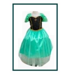 Dress Frozen Anna Hijau Kostum Frozen  Gaun Anna Frozen Baju Pesta Anak Perempuan