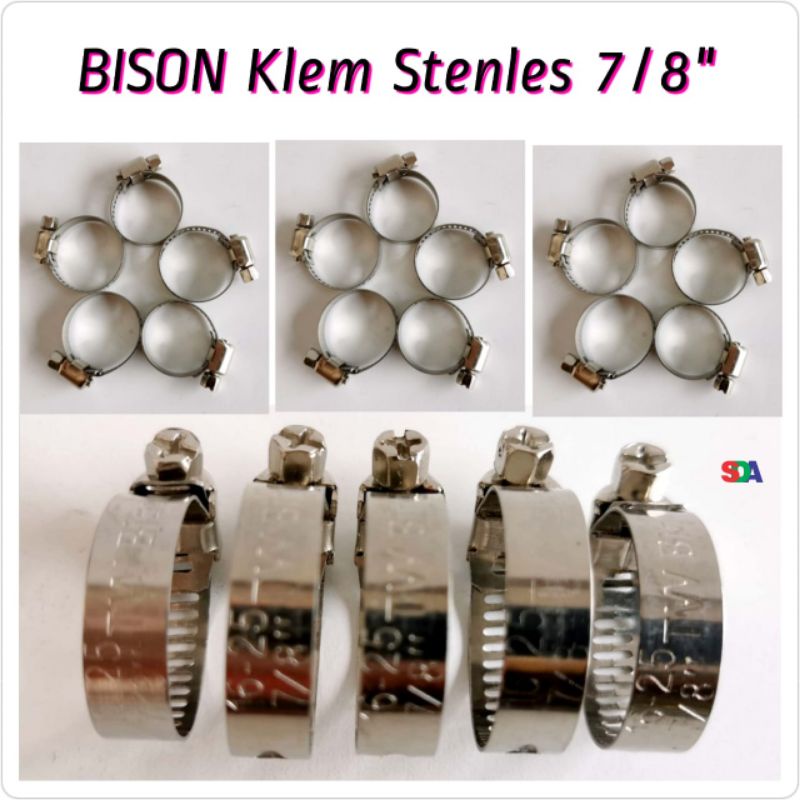 Bison Klem Selang Kompor Stainless 7/8 Anti Karat Per Pcs