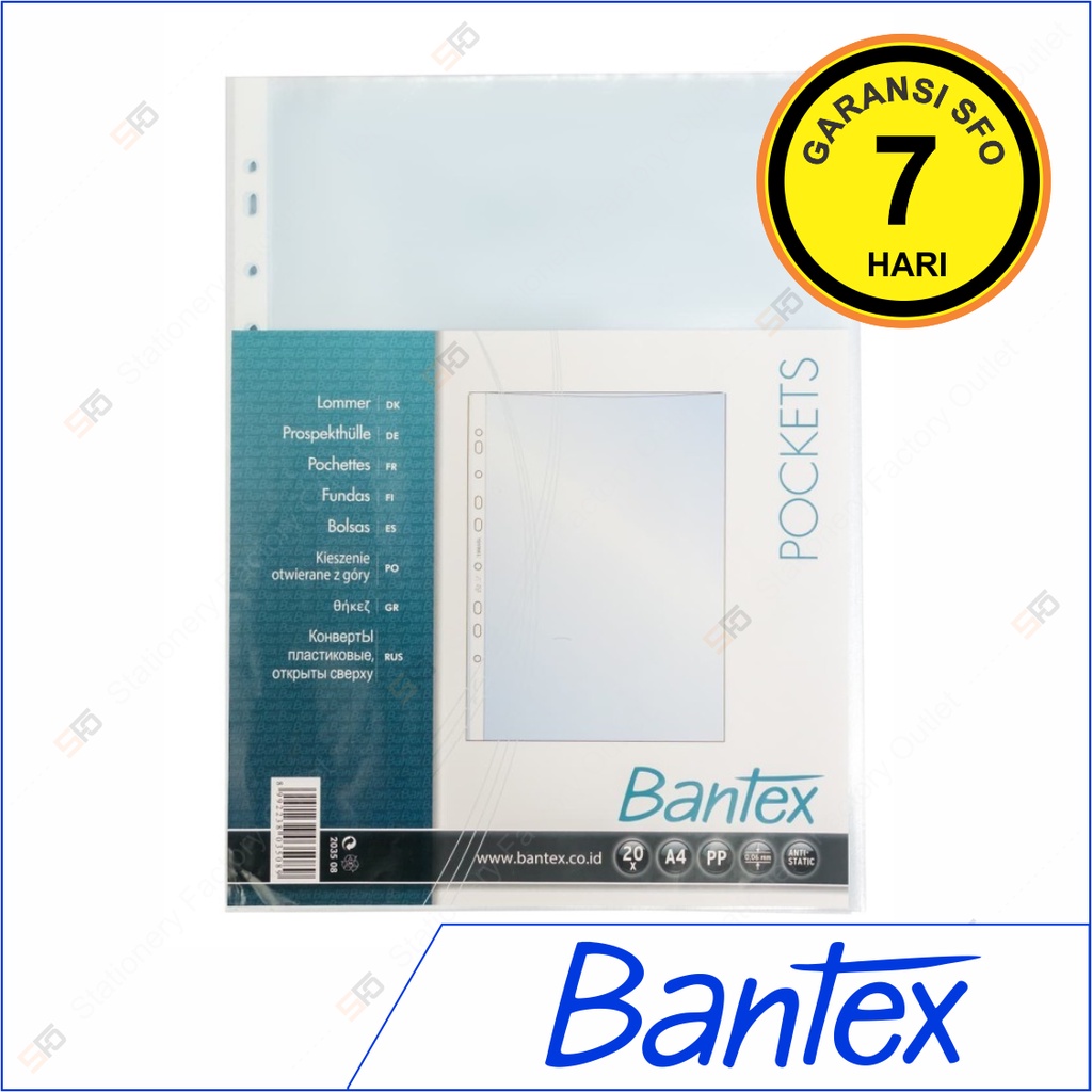 

Sheet Protector / PP A4 Bantex isi 20 - 2035 Pockets
