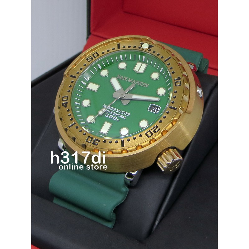 Jam San Martin Bronze 300m Seiko Tuna Diver Homage