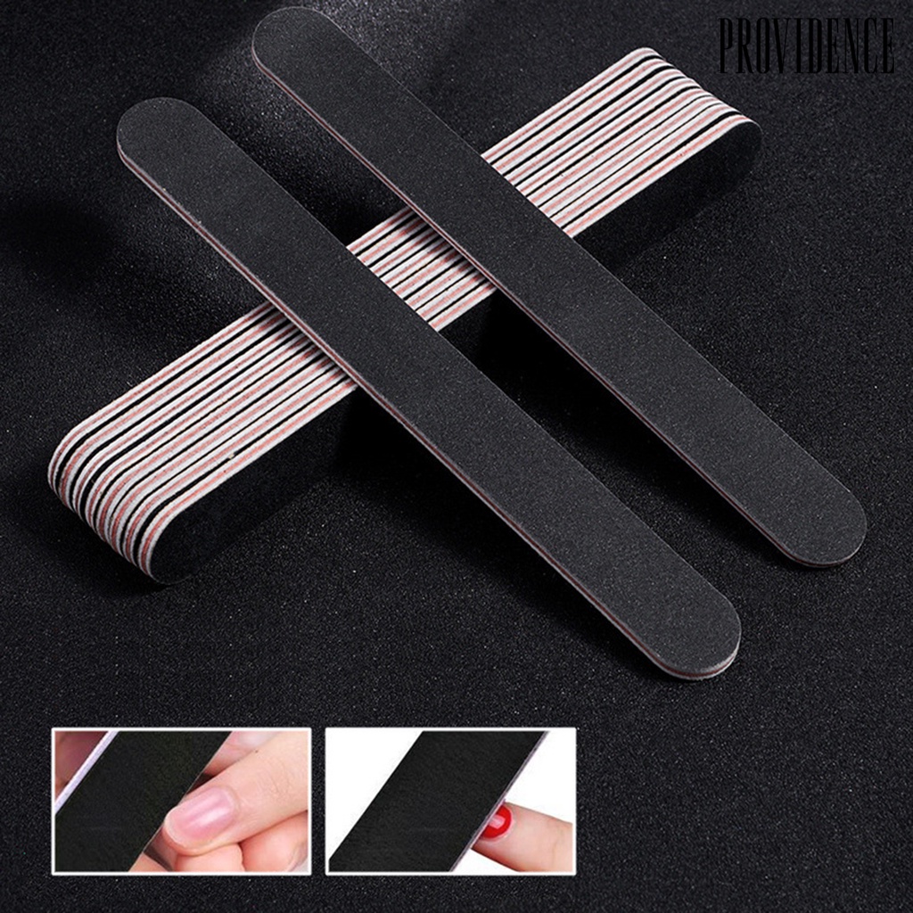 Providence 10Pcs Emery Board Large Area Wide Application Sandpaper Black Sand Red Heart Nail File for Salon