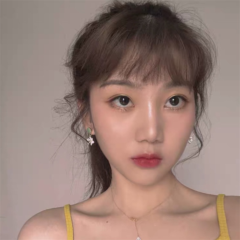 S jarum perak cute Korea gadis segar kecil bunga stud earrings lembut gadis kontras anting-anting wa