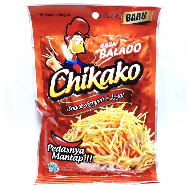 Chikako Snack Rasa Balado ( 10 pcs x @ 20g )