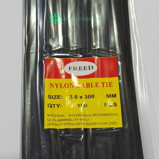 

☞ Kabel Tis ties 300mm 30cm/Nylon cable tie/pengikat pengait kabel - Hitam, 300MM ✹