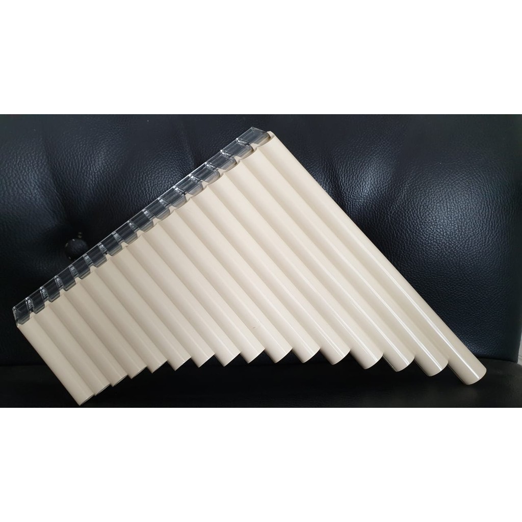 Pan Flute Cream 16 Lubang Diatonis Professional High Quality