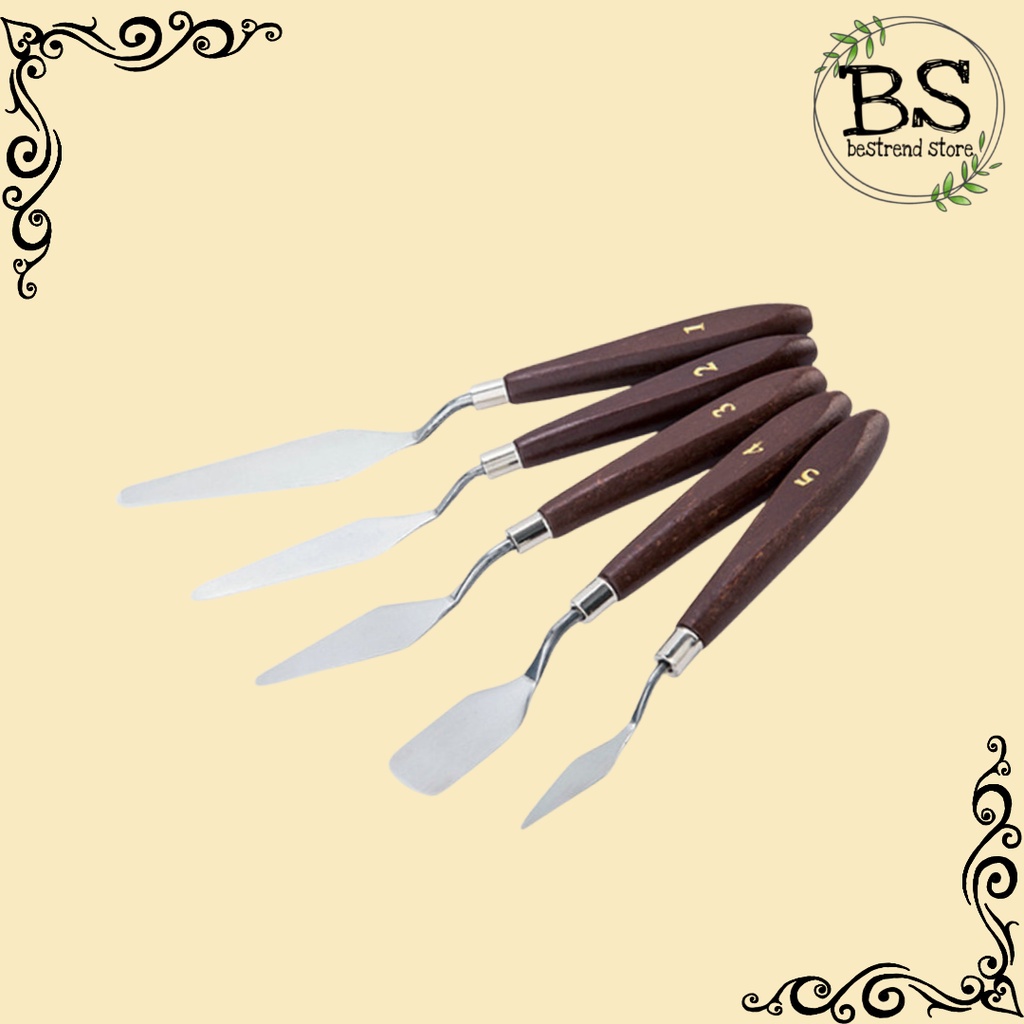 Palette Knife Spatula Lukis 5pcs Pisau Palet Untuk Dekorasi Kue Lukis Painting Palete Pallete Set