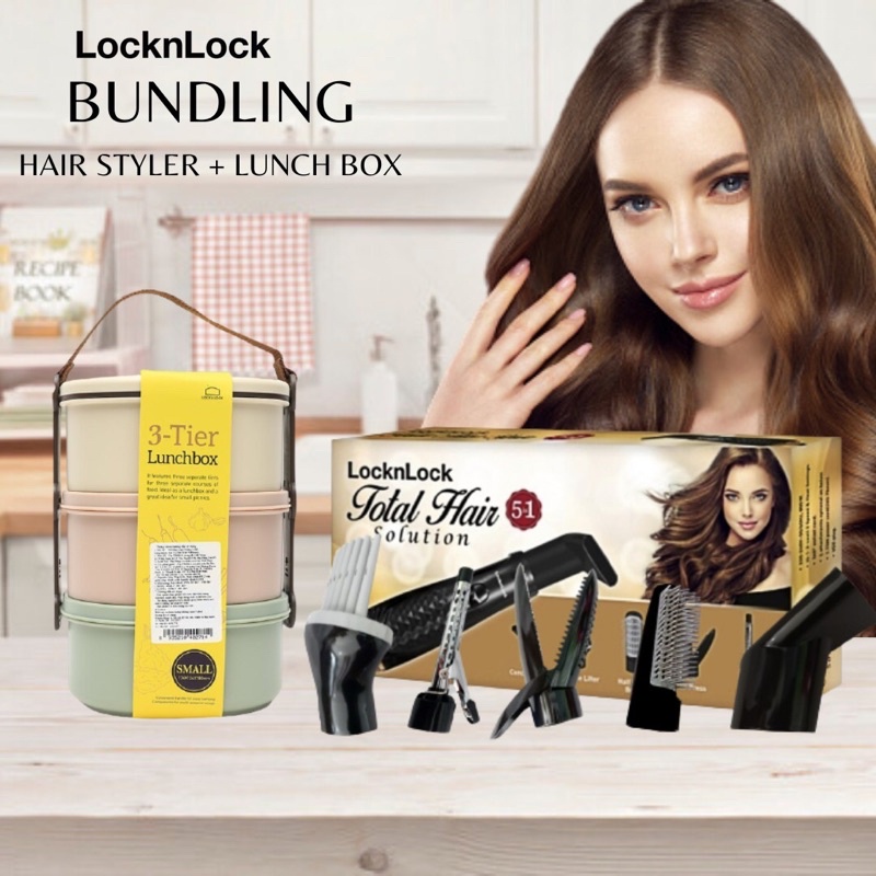 Paket Bundling Hair Styler dan Rantang LocknLock Original