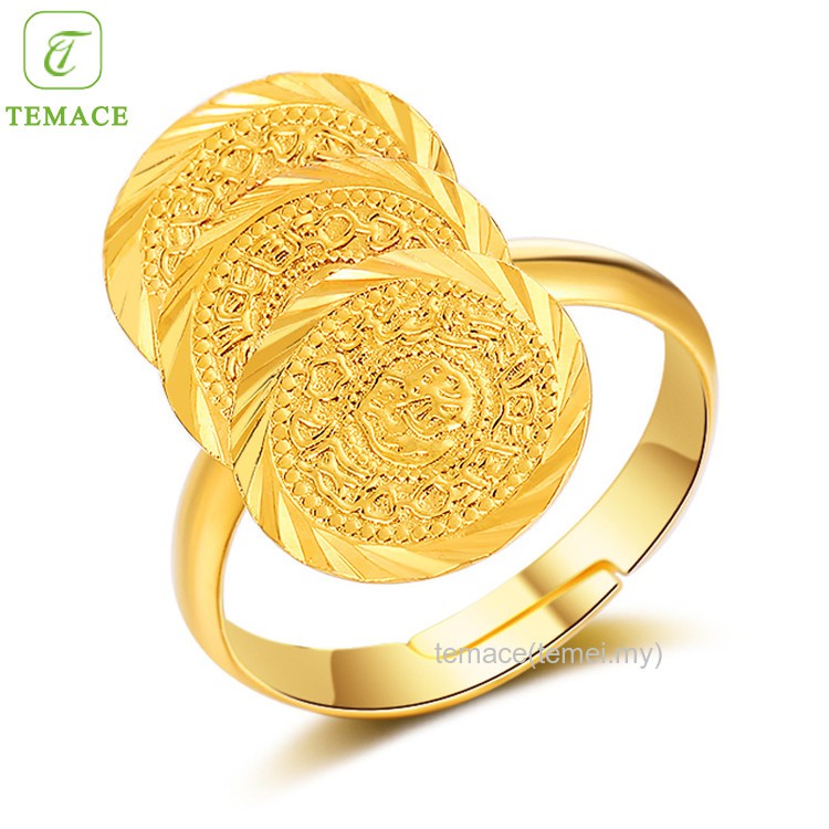 ✨TEMACE✨ Cincin Tauhid Berlapis Emas Tembaga Islam Muslim Membuka Warna Yang Bisa Cincin Lapis