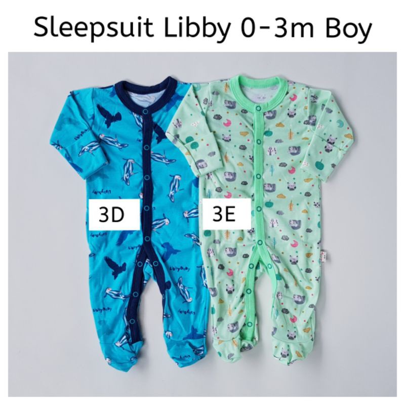 SATUAN PILIH MOTIF Sleepsuit Libby Premium Baju Baby Bayi 0-3 3-6 6-9 Bulan