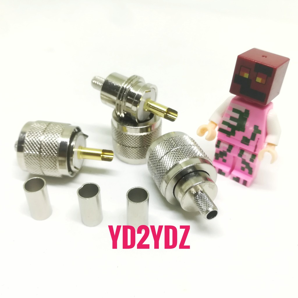 konektor pl259 rg58 connector pl-259 rg-58 uhf pl male coaxial jumper crimp crimping solder 50ohm radio ht teflon