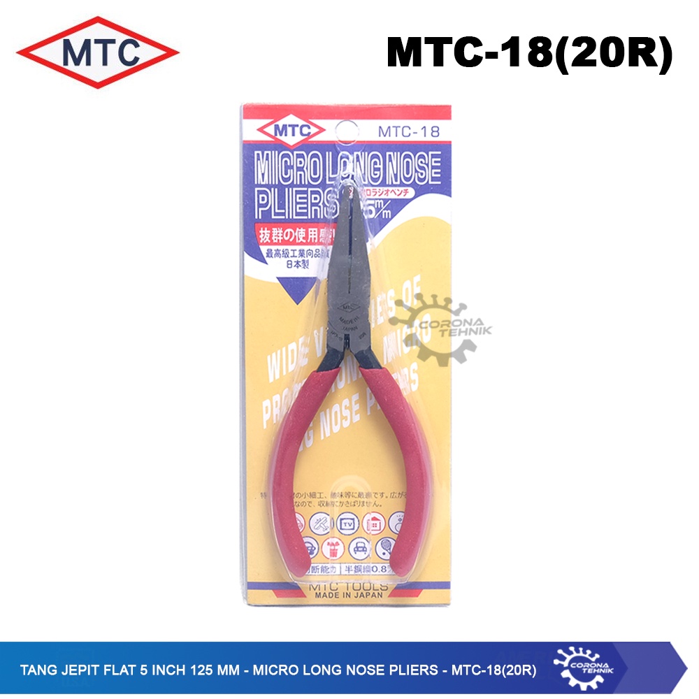 MTC-18 (20R) - Tang Jepit Flat 5 Inch 125 mm - Micro Long Nose Pliers