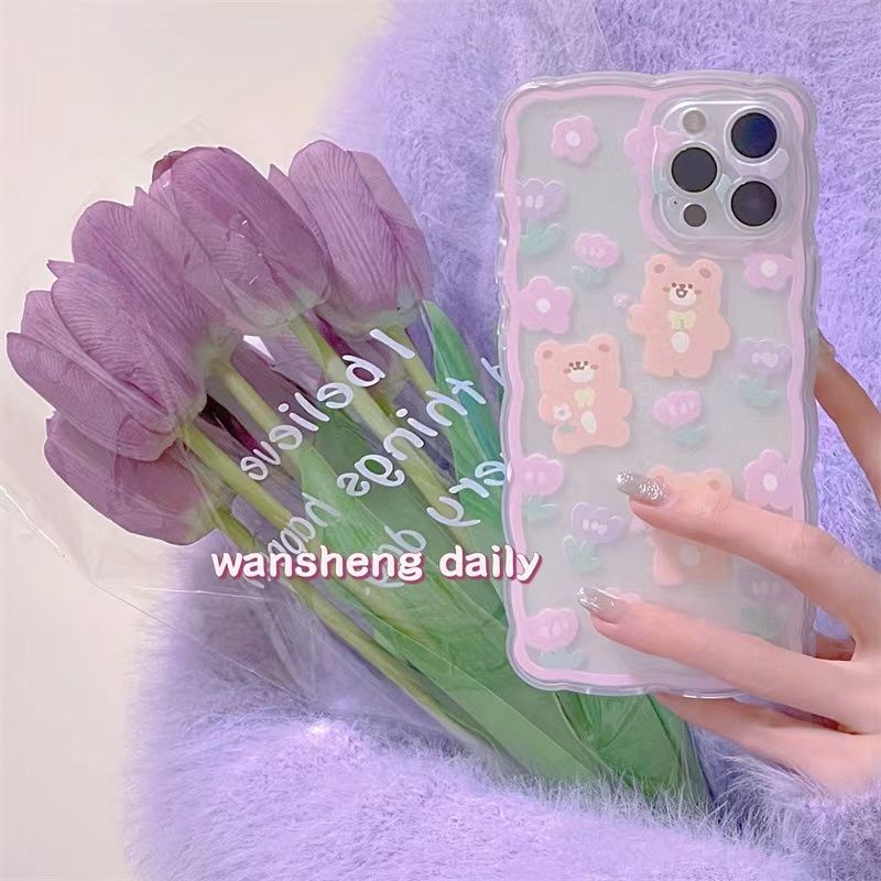 Soft Case Silikon TPU Transparan Motif Beruang Untuk IPhone 13 12 Mini 11 10 Pro XS Max X XR 8 7 6 6S Plus SE 2020