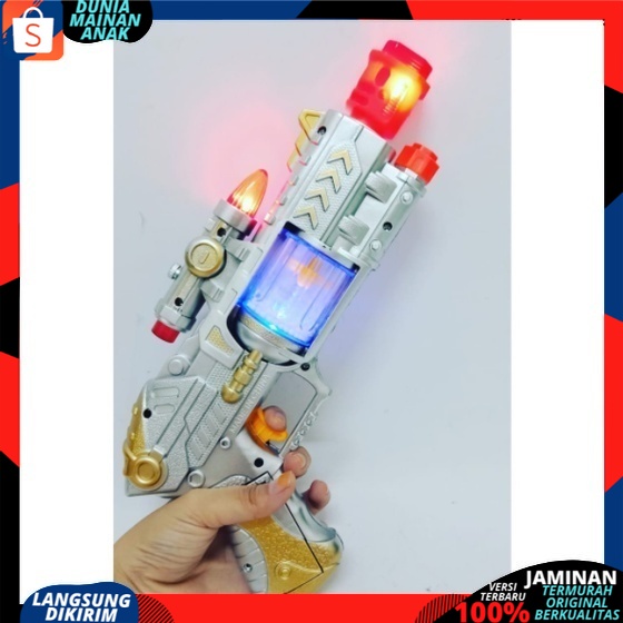 Mainan anak Pistol Lampu Disco Space Gun Music Light Tembakan Baterai Bersuara