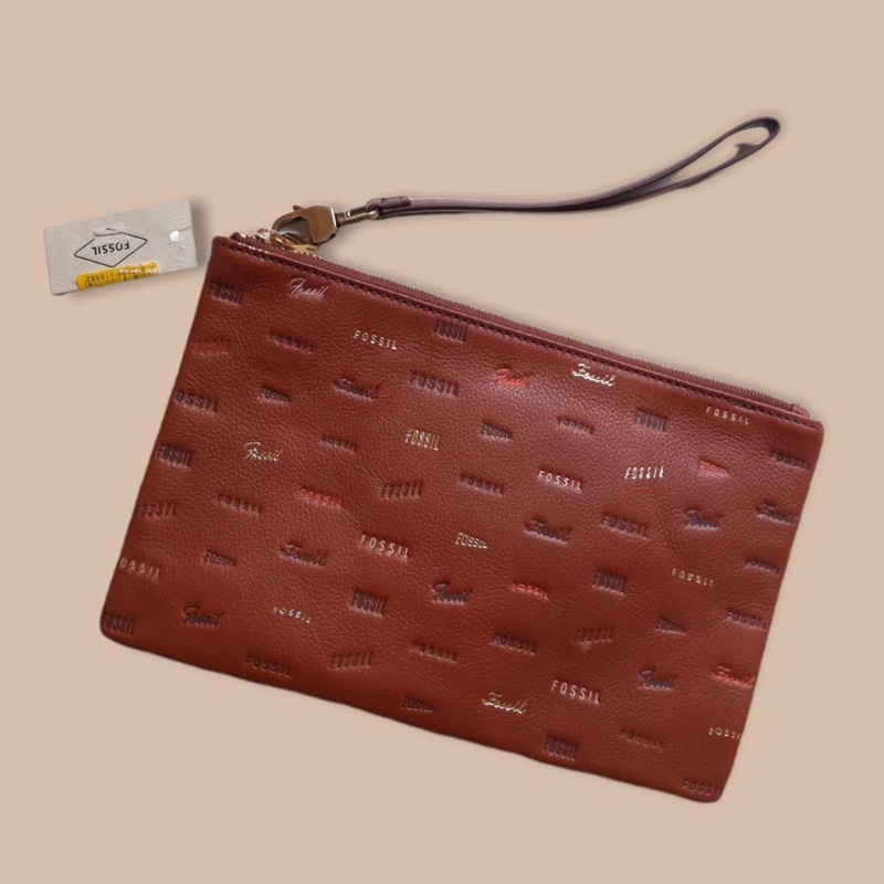 Dompet Pouch Fossil Medium Wristlet