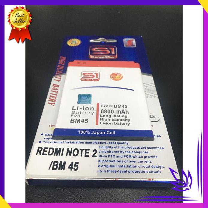 Acc Hp Baterai Xiaomi Redmi Note 2 Bm45 6800Mah Double Power Super One S1