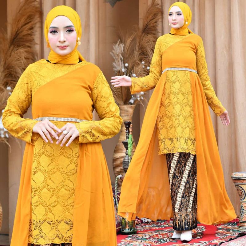 Set Tunik Brukat Pesta Kondangan Kebaya Wisuda