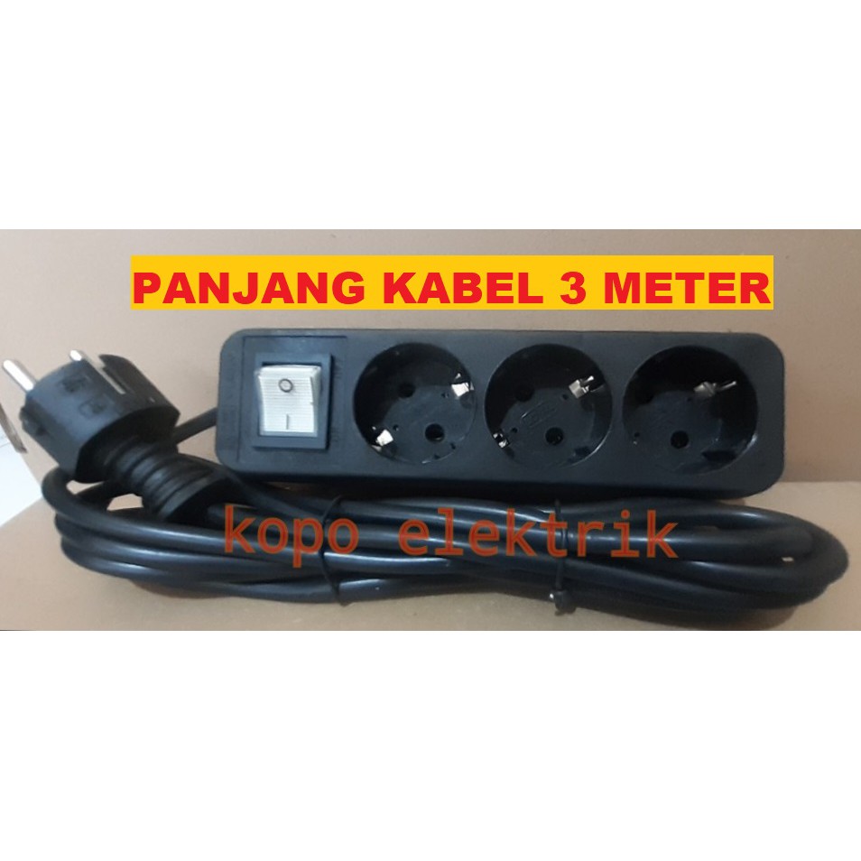 Stopkontak Loyal 3 Lubang + kabel 3 meter SNI