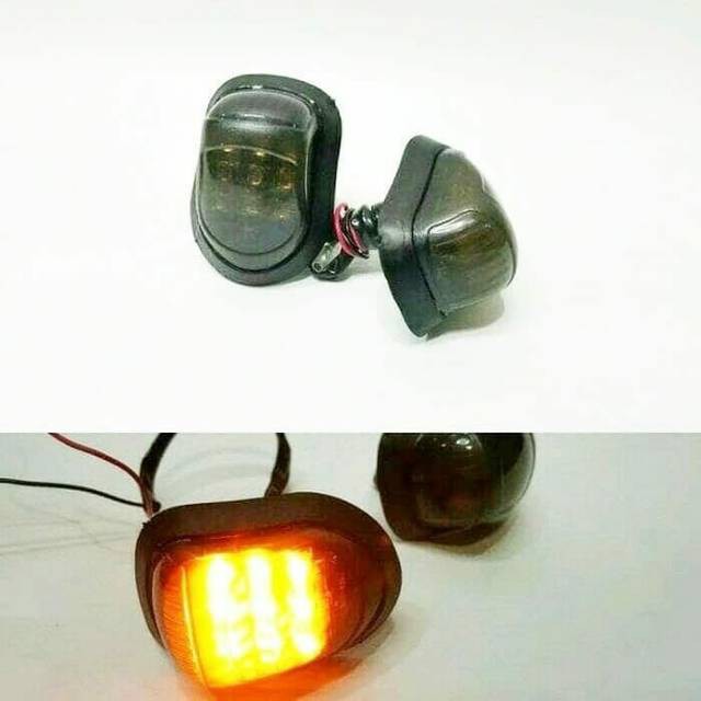 LAMPU SEN TEMPEL OVAL HIQUAL SEIN TEMPEL R15 V3,CBR,NINJA,GSX150,VIXION R25 R15 V2