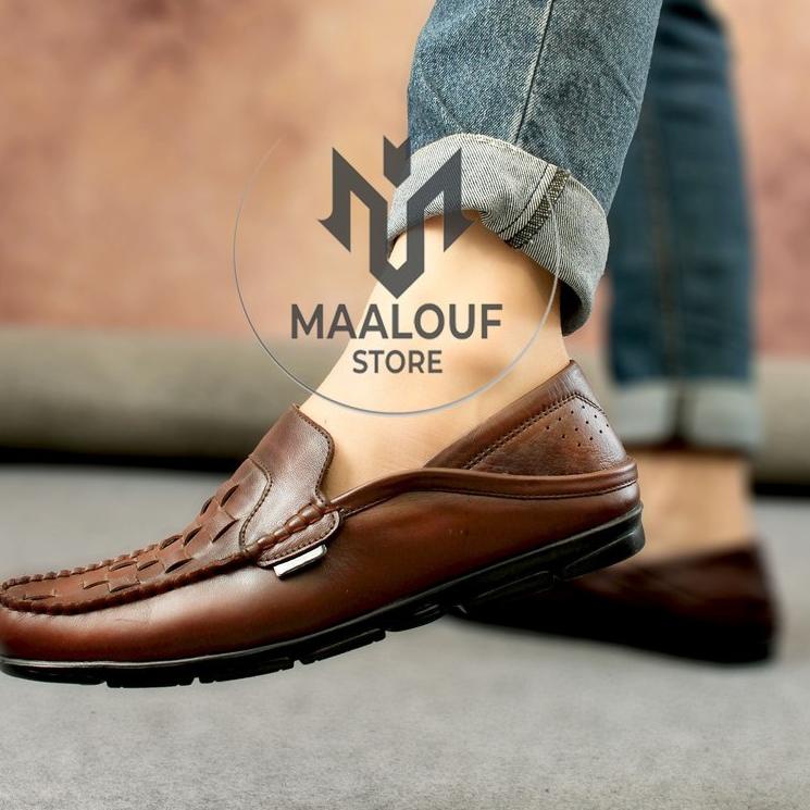 A-IRY) ✔) MLF x BRESSO - Sepatu Pantofel Slip On Pria Kulit Resmi Warna Coklat - Pantopel Loafers Ka