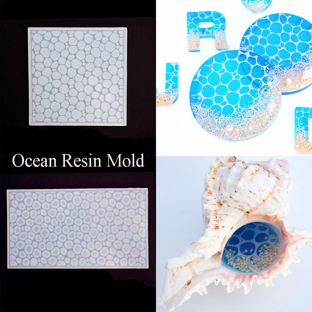 Cetakan Kristal Resin Epoksi UV Handmade Bentuk Riak Air Laut