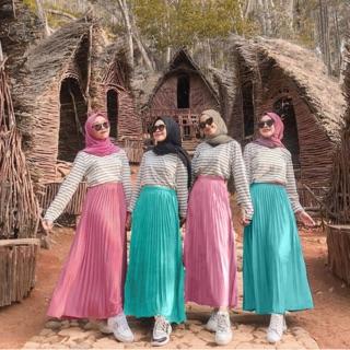 NEON - Rok Wanita Plisket Diana / Rok Panjang Wanita / Rok Muslimah / Cod / Gratis Ongkir