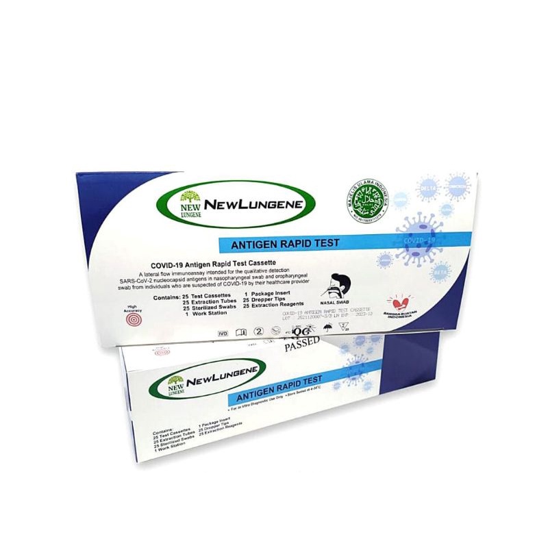 New Lungene NewLungene Covid-19 Swab Antigen Resmi AKD Bisa Deteksi Omicron Alat Rapid Test Casette